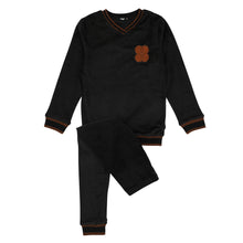 Load image into Gallery viewer, Noggi Copper Emblem and Trim Loungewear Set- Black
