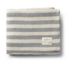Load image into Gallery viewer, Domani Home Iconic Stripe Knit Baby Blanket- Cool Grey