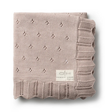 Load image into Gallery viewer, Domani Home Scalloped Pointelle Blanket- Rice Pink