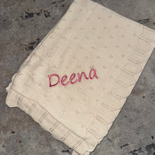 Load image into Gallery viewer, Domani Home Scalloped Pointelle Blanket- Natural