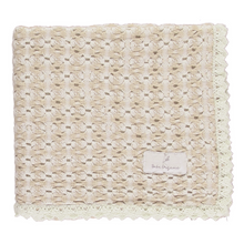 Load image into Gallery viewer, Bebe Organic Taupe Retro Crochet Blanket