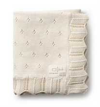 Load image into Gallery viewer, Domani Home Scalloped Pointelle Blanket- Natural