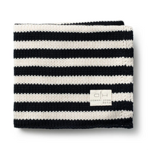 Load image into Gallery viewer, Domani Home Iconic Stripe Knit Baby Blanket- Black