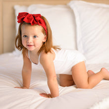 Load image into Gallery viewer, Niccesories Red Butter Soft Baby Bow Headband
