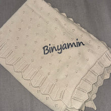 Load image into Gallery viewer, Domani Home Scalloped Pointelle Blanket- Natural