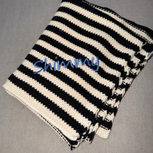 Load image into Gallery viewer, Domani Home Iconic Stripe Knit Baby Blanket- Black