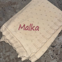 Load image into Gallery viewer, Domani Home Scalloped Pointelle Blanket- Natural