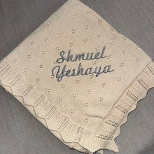 Load image into Gallery viewer, Domani Home Scalloped Pointelle Blanket- Natural