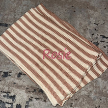 Load image into Gallery viewer, Domani Home Iconic Stripe Knit Baby Blanket- Blush