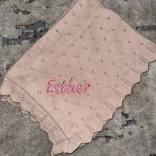 Load image into Gallery viewer, Domani Home Scalloped Pointelle Blanket- Rice Pink