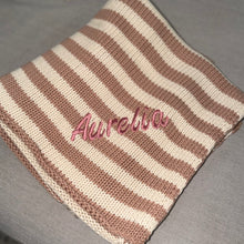 Load image into Gallery viewer, Domani Home Iconic Stripe Knit Baby Blanket- Blush