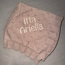 Load image into Gallery viewer, Domani Home Scalloped Pointelle Blanket- Rice Pink