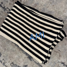 Load image into Gallery viewer, Domani Home Iconic Stripe Knit Baby Blanket- Black