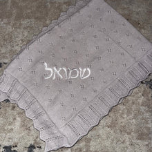 Load image into Gallery viewer, Domani Home Scalloped Pointelle Blanket- Nimbus Cloud