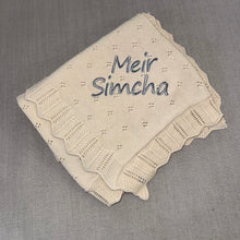 Load image into Gallery viewer, Domani Home Scalloped Pointelle Blanket- Natural