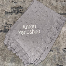 Load image into Gallery viewer, Domani Home Scalloped Pointelle Blanket- Nimbus Cloud