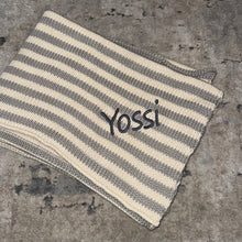 Load image into Gallery viewer, Domani Home Iconic Stripe Knit Baby Blanket- Cool Grey