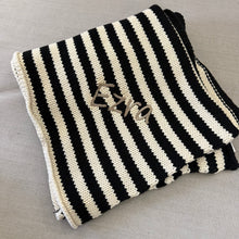 Load image into Gallery viewer, Domani Home Iconic Stripe Knit Baby Blanket- Black