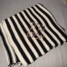 Load image into Gallery viewer, Domani Home Iconic Stripe Knit Baby Blanket- Black