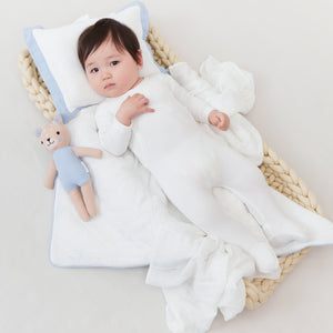 Kipp Baby Blue Fawn Padded Crib Blanket with Matching Pillow and Doll