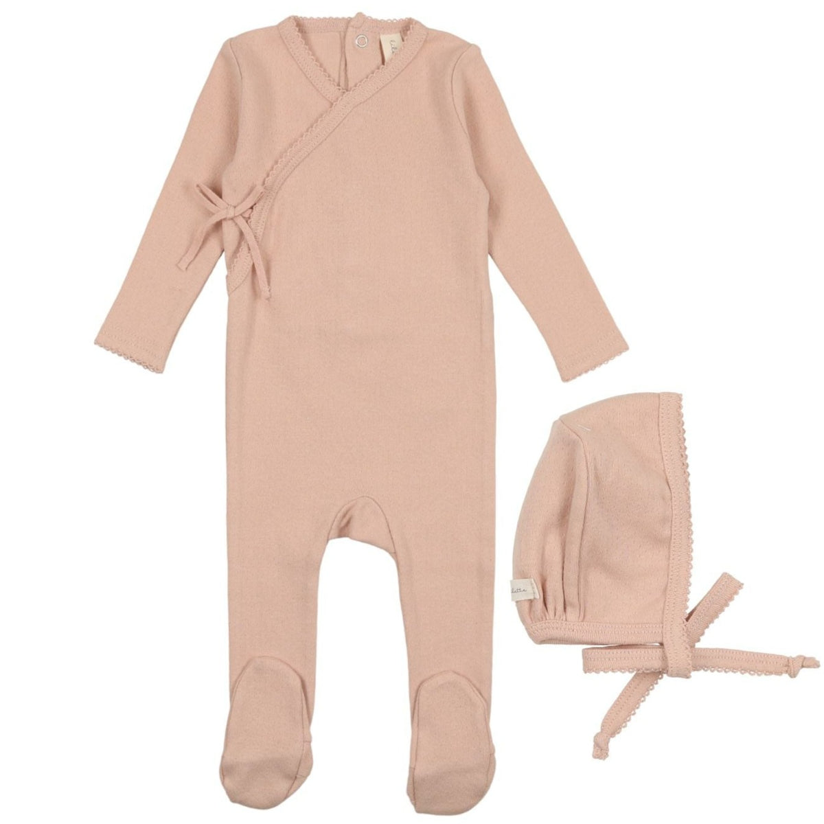 Lilette Pinpoint Wrapover Footie Set - Ivory main image 1