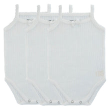 Load image into Gallery viewer, UnderNoggi White Pointelle Baby Undershirt- Girls
