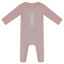 Load image into Gallery viewer, Fragile Pink Stripe Bunny Print Stretchie
