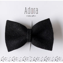 Load image into Gallery viewer, Adora Baby Wool Bow Clip- Black
