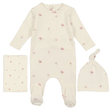 Load image into Gallery viewer, Bee &amp; Dee Ivory with Pink Buds Print Collection Layette Set
