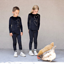 Load image into Gallery viewer, Noggi Black Velour Heart Loungewear
