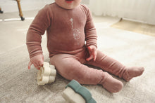 Load image into Gallery viewer, Lilette Rosewood Velour Bunny Layette Set- Flowers
