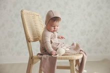 Load image into Gallery viewer, Lilette by Lil Legs Heather Pink Stripe Stretchie and Bonet
