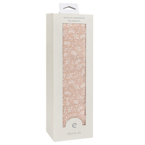 Ely's and Co Pink Vine Collection Muslin Swaddle
