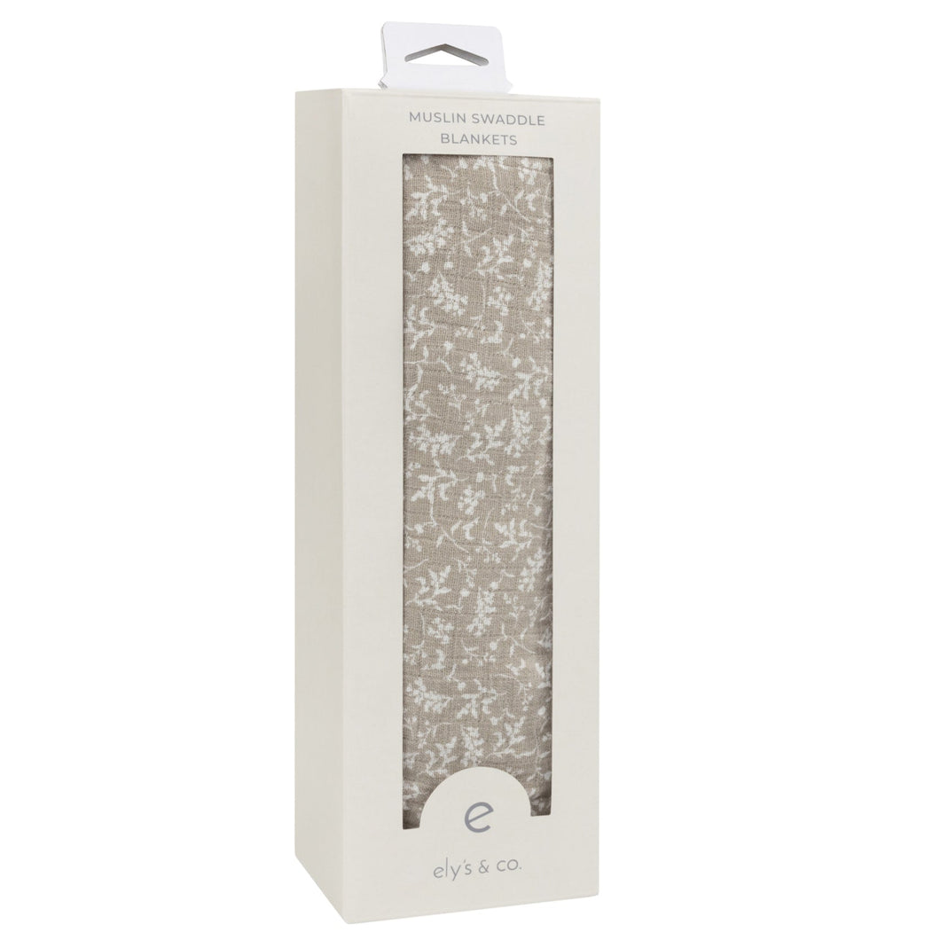 Ely's and Co Sage Vine Collection Muslin Swaddle
