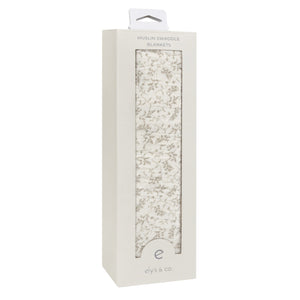 Ely's and Co Ivory/Sage Vine Collection Muslin Swaddle