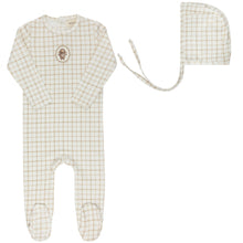 Load image into Gallery viewer, Ely&#39;s and Co Beige Plaid Sheep Stretchie and Bonnet
