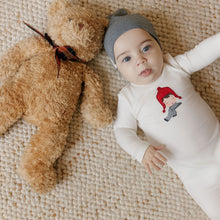 Load image into Gallery viewer, Ely&#39;s and Co Ivory/Blue French Terry Autumn Kids Stretchie and Beanie
