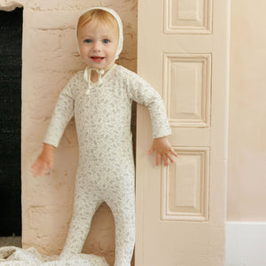 Ely's and Co Ivory/Sage Vine Collection Stretchie and Bonnet