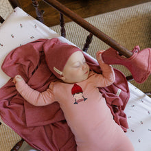Load image into Gallery viewer, Ely&#39;s and Co Pink French Terry Autumn Kids Stretchie and Beanie
