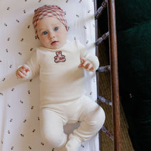 Load image into Gallery viewer, Ely&#39;s and Co Ivory/Pink Velour Plaid Bear Stretchie and Beanie
