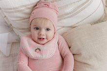 Load image into Gallery viewer, Ely&#39;s and Co Pink Metallic Stripe Collection Stretchie and Beanie
