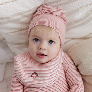Ely's and Co Pink Metallic Stripe Collection Stretchie and Beanie