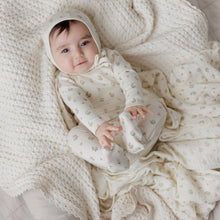 Load image into Gallery viewer, Ely&#39;s and Co Ivory Garden Floral Print Stretchie and Bonnet- Girl
