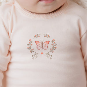 Ely's and Co Pink Garden Floral Center Stretchie and Beanie