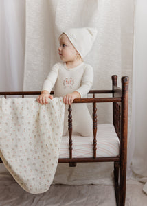 Ely's and Co Ivory Garden Floral Center Layette Set- Girl