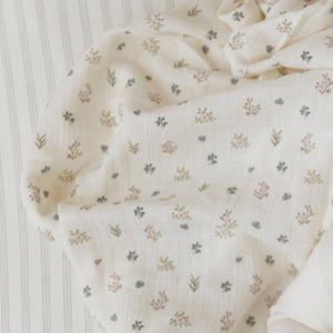 Ely's and Co Ivory Garden Floral Print Stretchie and Bonnet- Boy