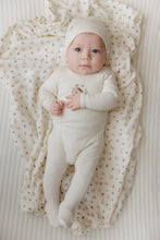 Load image into Gallery viewer, Ely&#39;s and Co Ivory Garden Floral Center Stretchie and Beanie- Boy
