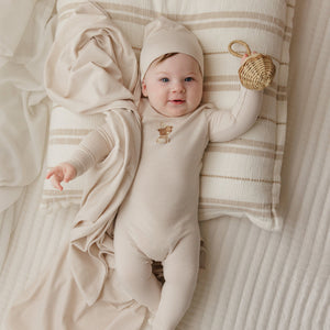 Ely's and Co Pink Organic Bear Collection Stretchie and Beanie