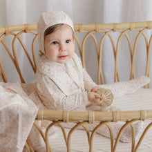 Load image into Gallery viewer, Ely&#39;s and Co Ivory/Pink Vine Collection Stretchie and Bonnet
