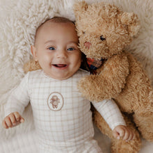 Load image into Gallery viewer, Ely&#39;s and Co Beige Plaid Sheep Stretchie and Bonnet
